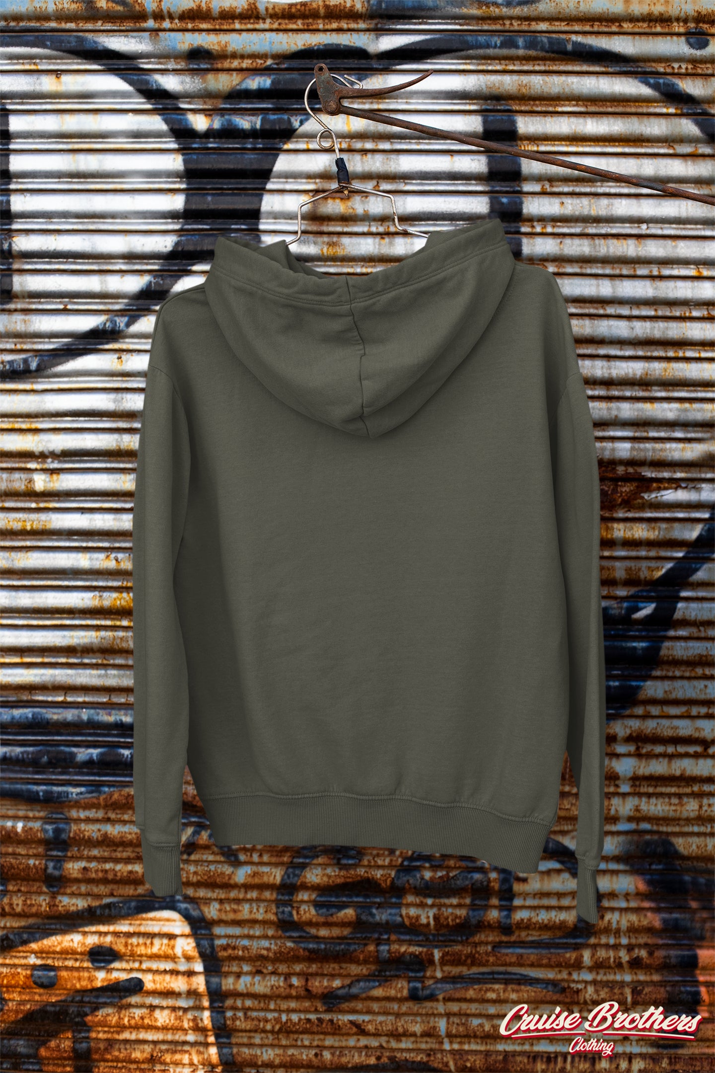 the classic hoodie - orange on khaki