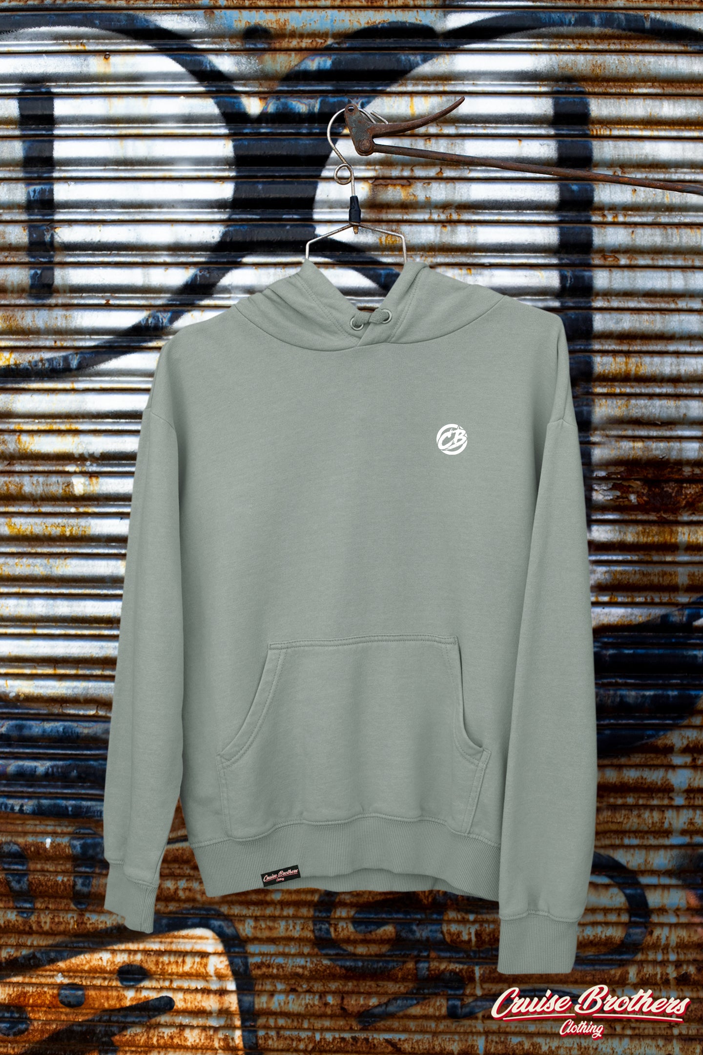 the classic hoodie - white on aloe