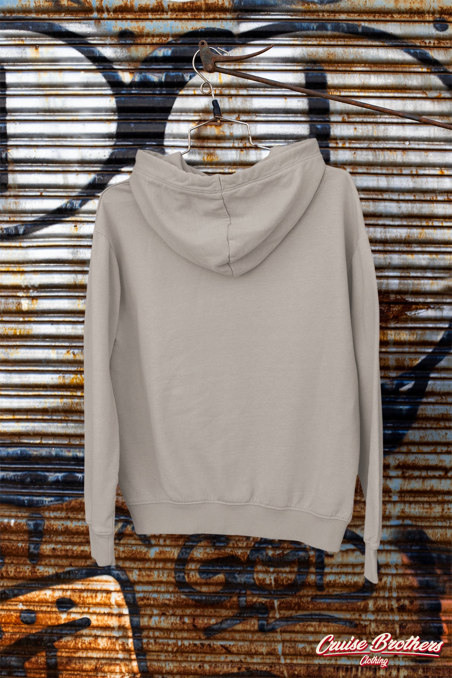 the classic hoodie - white on beige