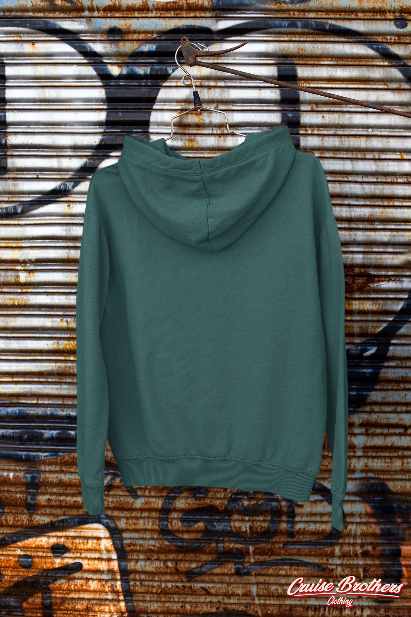 the classic hoodie - white on green