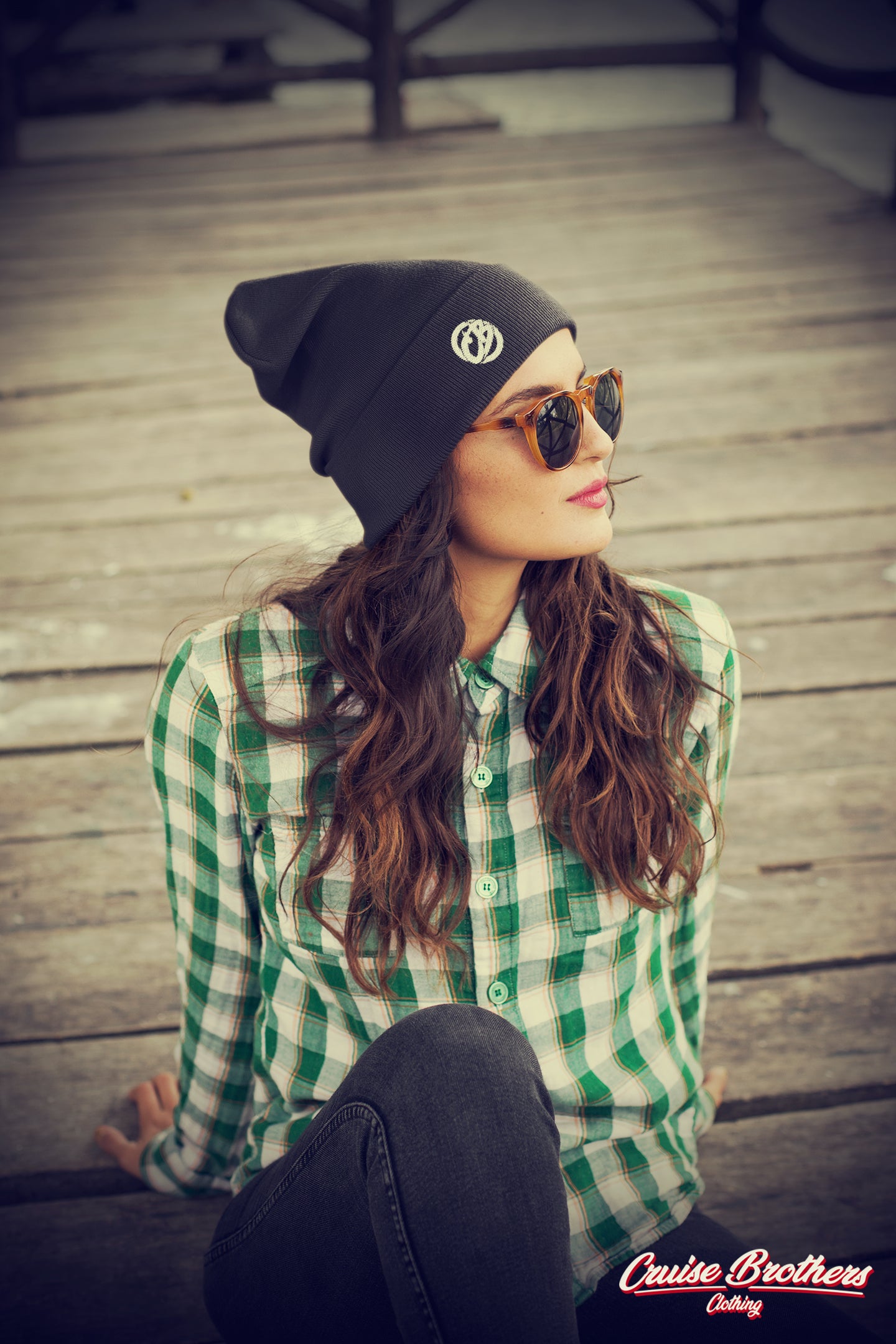 the classic Beanie - mit Stick (white)